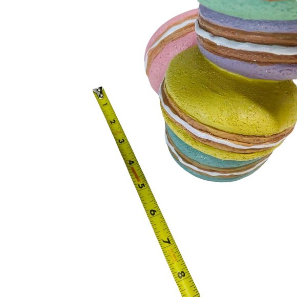 Sweet Treats Easter Bunny Rabbit Sitting Macarons Figurine Pastel Spring Decor - Picture 7 of 8